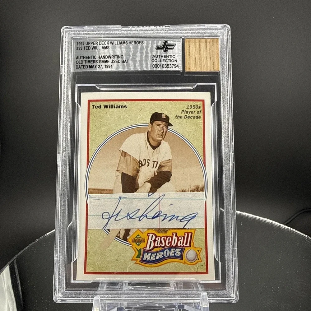 1992 Upper Deck Baseball Heroes Ted Williams‎ 1984 Game Used Bat #33 BGS